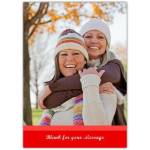 Personalised Photo Greeting Card with Red Message Block for Any Occasion