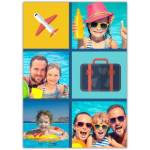 Personalised Travel Holiday Card with Four Photos Suitcase and Plane Design
