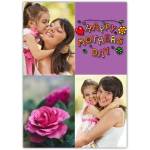 Personalised Mothers Day Card with Two Photos and Floral Design