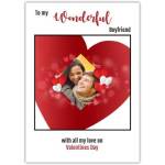 Personalised Valentines Day Card for Wonderful Boyfriend Photo Heart Design