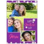 Personalised Three Photo Collage Daisies Happy Mothers Day Card for Mom