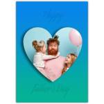 Personalised Photo Heart Shaped Fathers Day Greeting Card for Dad