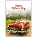 Vintage Red Open Top Car Fathers Day Greeting Card for Dad