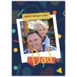 Personalised Father's Day Card with One Photo and Colourful Shapes Design for Dad