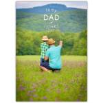 Personalised Father's Day Card with Large Photo Feature Dad and Child in Countryside Scene