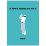 Happy Fathers Day Golfing Dad Illustration Card for Father’s Day Celebration