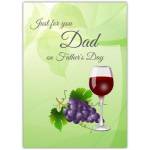 Just For You Dad Father's Day Card with Wine Grapes Design