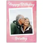 Personalised Pink Photo Upload Birthday Card for Her with Custom Name
