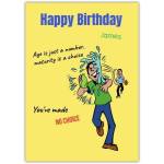 Humorous Boys Birthday Card Water Balloon Fight Design Personalised Option
