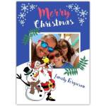 Personalised Merry Christmas Card with Singing Santa and Snowman Photo Upload