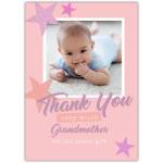 Thank You Very Much Grandmother Photo Pink Purple Stars Appreciation Card