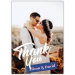 Personalised Wedding Thank You Card with One Photo and Two Names Customised Cover