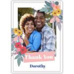 Personalised Thank You Card with Flowers Photo and Name Customisation