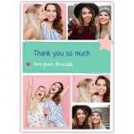 Personalised Thank You Card with Five Photo Collage and Custom Message