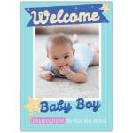 Welcome Baby Boy Personalised Photo Card Congratulations on Your New Arrival
