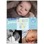 Personalised Welcome Sweet Baby Boy Photo Collage Newborn Baby Card