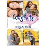 Personalised Congrats On Your Wedding Day Photo Collage Heart Card with Four Pictures