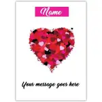 Personalised Heart Design Greeting Card with Custom Name and Message for Any Occasion