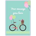 Personalised Bicycle with Balloons Greeting Card for Any Occasion