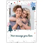 Personalised Photo Upload Card with Floral and Tree Design and Custom Message Line