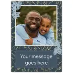 Personalised Photo Upload Card with Custom Message and Feather Leaf Frame Design