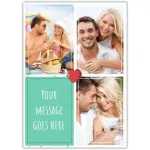 Personalised Three Photo Heart Photo Gallery Card with Custom Message Insert