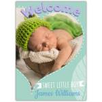 Welcome Sweet Little Boy Personalised New Baby Photo Upload Card