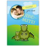 Personalised Funny Dino-mite Dinosaur Father's Day Card with Photo Upload