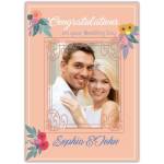 Personalised Congratulations Wedding Day Card with Floral Design and Photo Upload Option