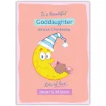 Personalised Goddaughter Christening Card Baby Sleeping on Moon Design