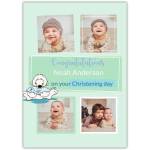 Personalised Congratulations Christening Day Photo Card with Cute Polar Bear Design
