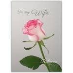 Romantic To My Wife Rose Greeting Card with Personalised Name Option