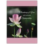 Thinking of You Sympathy Card with Pink Blossoming Flowers Design