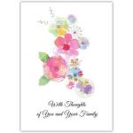 Sympathy Card with Delicate Pink and Pastel Flowers on White Background