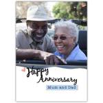 Personalised Happy Anniversary Card for Mum and Dad with Photo and Hearts Design