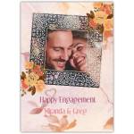 Personalised Engagement Photo Frame Card with Floral Design and Custom Names