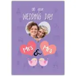 On Your Wedding Day Mrs and Mrs Photo Upload Same Sex Wedding Card
