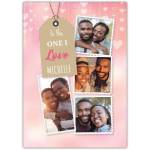 Personalised To The One I Love Pink Hearts Photo Collage Romantic Card