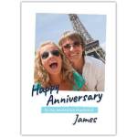 Personalised Happy Anniversary Card for Husband with Photo Upload and Custom Name
