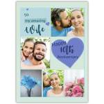 Personalised 10th Wedding Anniversary Card for Wife with Photo Gallery and Heart Design