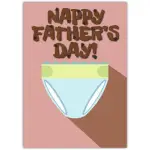 Funny Fathers Day Card with Humorous Brown Nappy Design for Dad Celebration