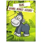 Personalised Funny Rude Gorilla Valentine’s Day Card with Custom Name Option