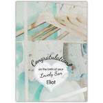 Congratulations on the Birth of Your Lovely Son Personalised New Baby Boy Card