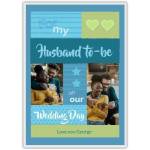 Personalised Wedding Day Card for Husband to Be with Custom Photo Upload and Message