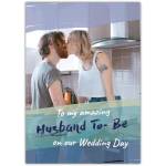 Personalised Husband To Be Wedding Day Photo Upload Blue Greeting Card