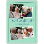 Personalised Green Anniversary Card with Four Photo Uploads for Grandma and Grandpa