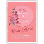Ruby 40th Wedding Anniversary Card for Mum and Dad with Floral Design