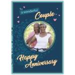 Personalised Happy Anniversary Card for Wonderful Couple with Photo Upload Dark Green Design