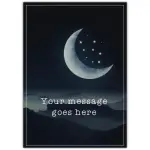 Personalised Moon and Stars Night Sky Greeting Card with Custom Message Option