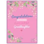 Congratulations on New Granddaughter Baby Card with Pink Floral Design